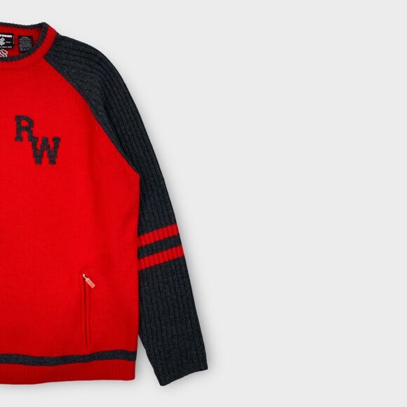 VINTAGE Rocawear Sweater Jacket Mens 3XL Knit Logo Pullover Zip Pockets Hip Hop - Picture 4 of 14